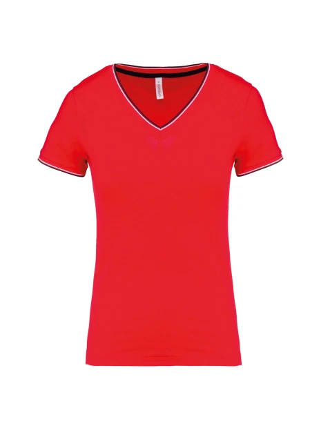 KARIBAN T-shirt maille piquée col V femme /api/colors/35704463-209e-4232-97dd-d24baf4cdb4d personnalisable