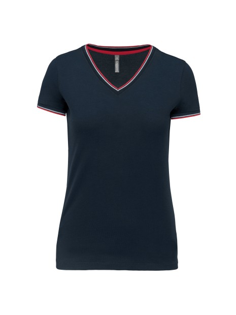 KARIBAN T-shirt maille piquée col V femme /api/colors/76f8dd6d-7b6e-4e39-84bd-97f35fdd8e54 personnalisable
