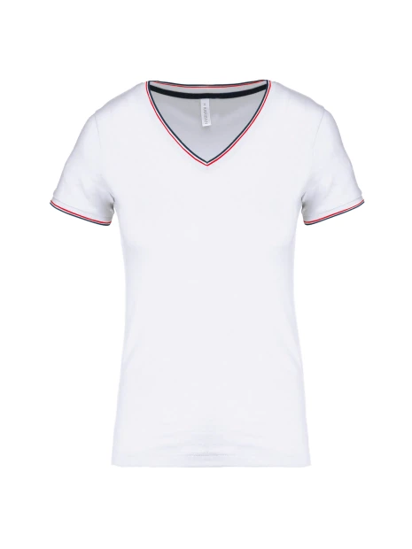 KARIBAN T-shirt maille piquée col V femme /api/colors/6d0adb01-8dd7-4172-baef-6a4e089565a0 personnalisable