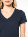 T-Shirts à personnaliser KARIBAN T-shirt maille piquée col V femme 