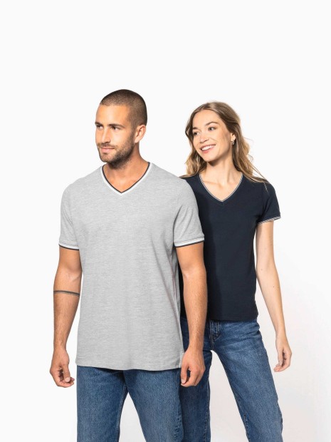 T-Shirts à personnaliser KARIBAN T-shirt maille piquée col V femme 