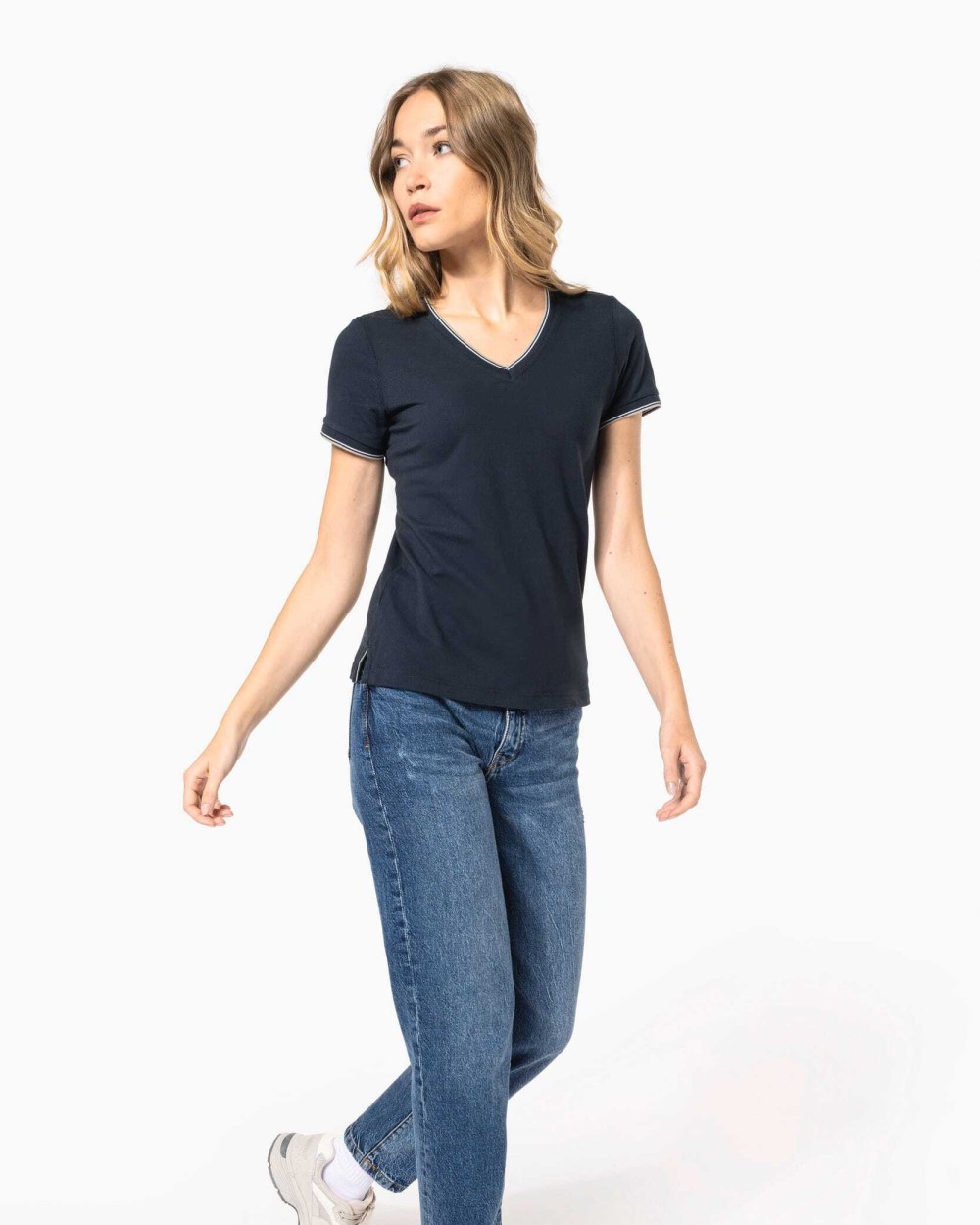 T-Shirts personnalisable KARIBAN T-shirt maille piquée col V femme