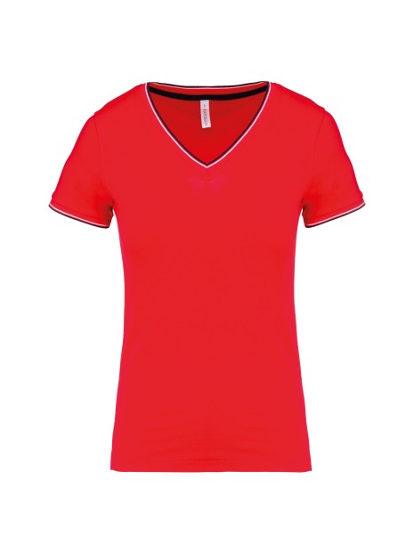 KARIBAN T-shirt maille piquée col V femme /api/colors/35704463-209e-4232-97dd-d24baf4cdb4d personnalisable