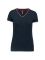 KARIBAN T-shirt maille piquée col V femme /api/colors/76f8dd6d-7b6e-4e39-84bd-97f35fdd8e54 personnalisable
