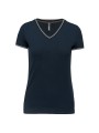 KARIBAN T-shirt maille piquée col V femme /api/colors/9971a72c-6555-4fb1-b67c-e46bd9cd1ba5 personnalisable