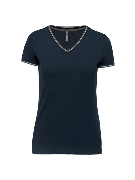 KARIBAN T-shirt maille piquée col V femme /api/colors/9971a72c-6555-4fb1-b67c-e46bd9cd1ba5 personnalisable