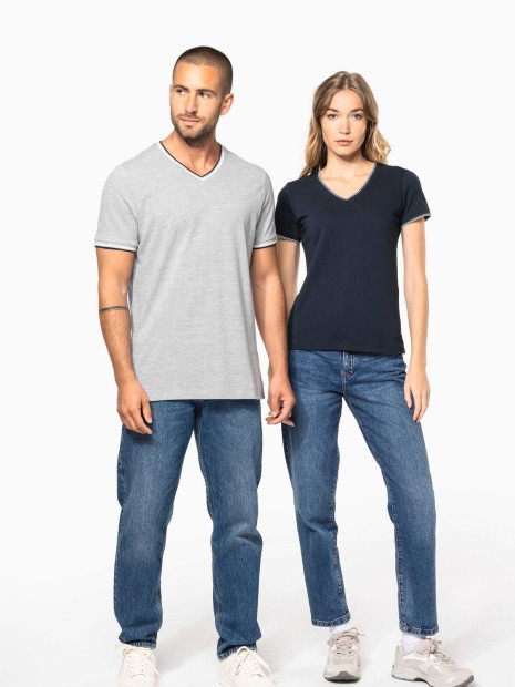 T-Shirts à personnaliser KARIBAN T-shirt maille piquée col V femme 
