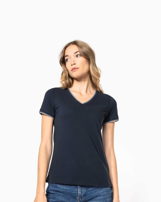 T-Shirts personnalisable Kariban T-shirt maille piquée col V femme