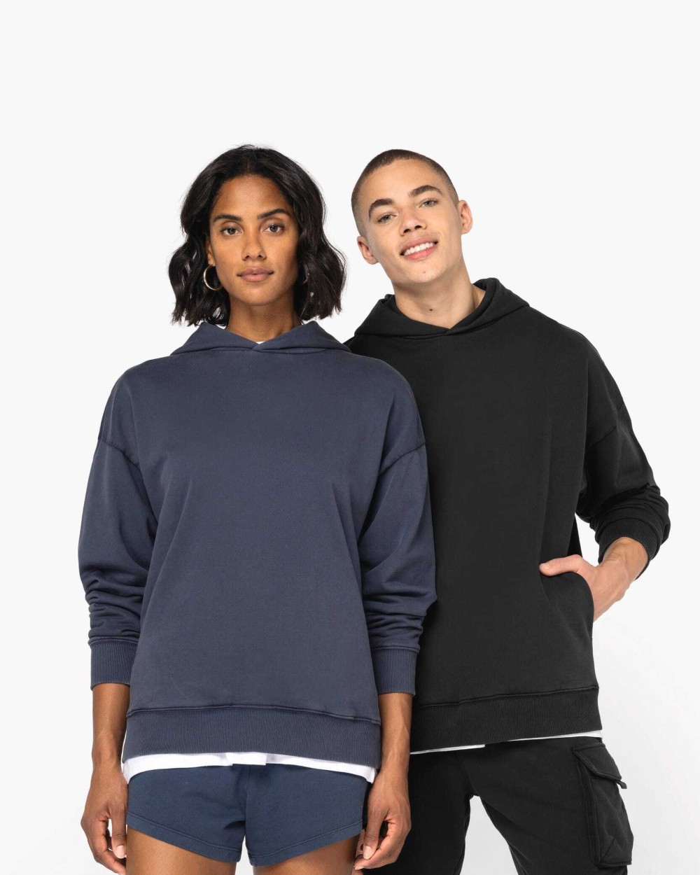 Sweaters & hoodies NATIVE SPIRIT Duurzame uniseks oversized verwassen sweater met capuchon voor bedrukking &amp; borduring