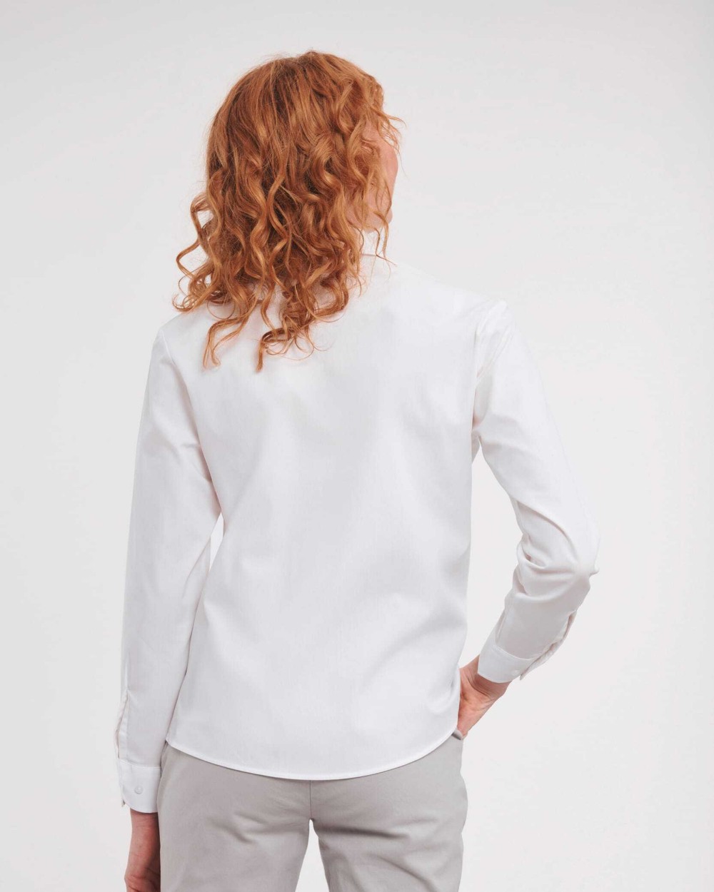 Hemden RUSSELL Ladies' Ls Pure Cotton Easy Care Poplin Shirt voor bedrukking &amp; borduring