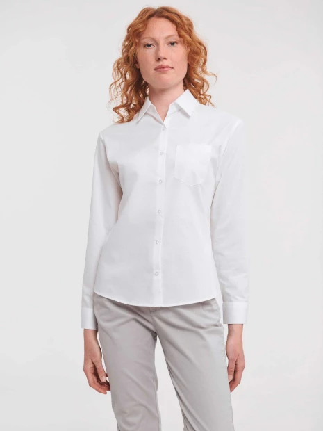 Chemises à personnaliser RUSSELL Chemise femme popeline pur coton manches longues 