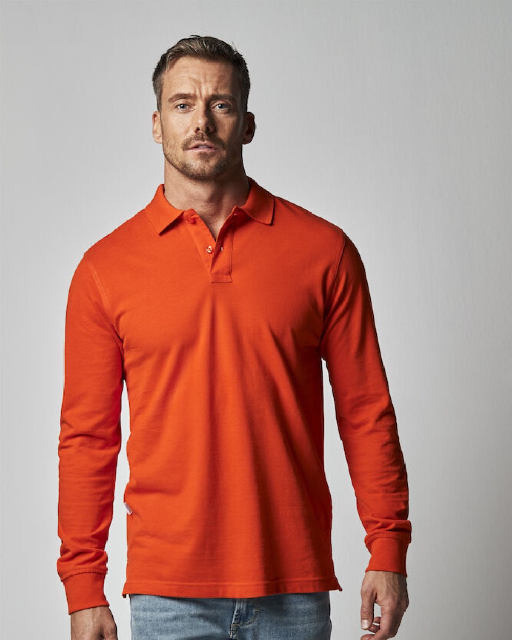 COTTOVER Pique Long Sleeve Man Poloshirts personalisierbar