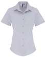 PREMIER Ladies Stretch Fit Cotton Poplin Short Sleeve Shirt Hemden personalisierbar