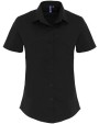 Chemises personnalisable PREMIER Ladies Stretch Fit Cotton Poplin Short Sleeve Shirt
