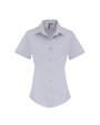 Hemden PREMIER Ladies Stretch Fit Poplin Short Sleeve Cotton Shirt voor bedrukking &amp; borduring