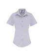 PREMIER Ladies Stretch Fit Cotton Poplin Short Sleeve Shirt Hemden personalisierbar