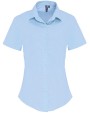 PREMIER Ladies Stretch Fit Cotton Poplin Short Sleeve Shirt Hemden personalisierbar