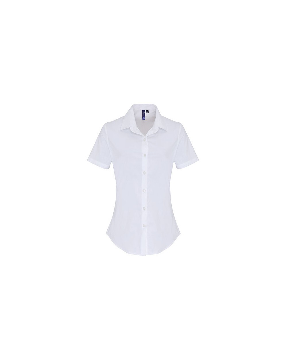 Hemden PREMIER Ladies Stretch Fit Poplin Short Sleeve Cotton Shirt voor bedrukking &amp; borduring