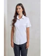 Hemden PREMIER Ladies Stretch Fit Poplin Short Sleeve Cotton Shirt voor bedrukking &amp; borduring