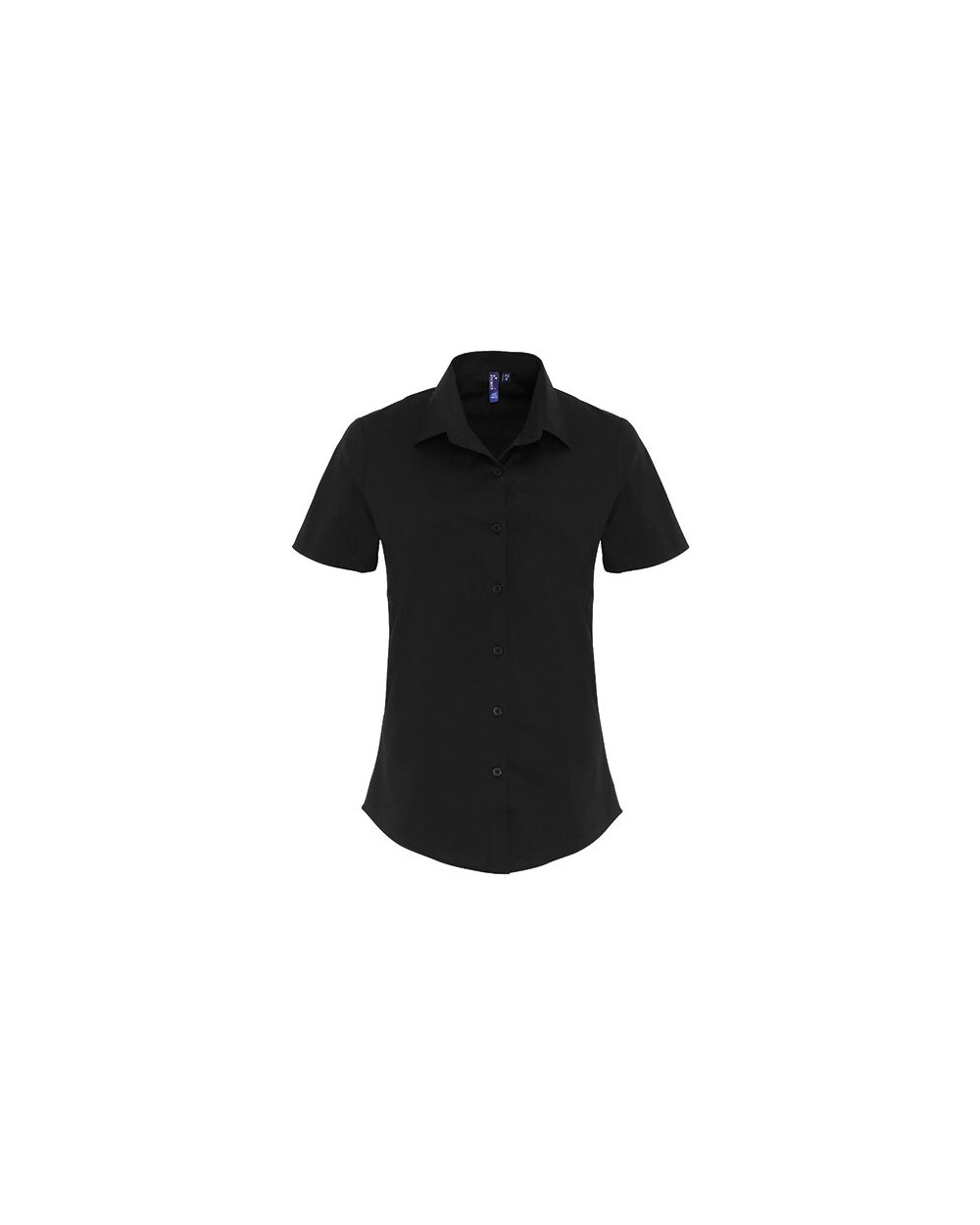 Hemden PREMIER Ladies Stretch Fit Poplin Short Sleeve Cotton Shirt voor bedrukking &amp; borduring