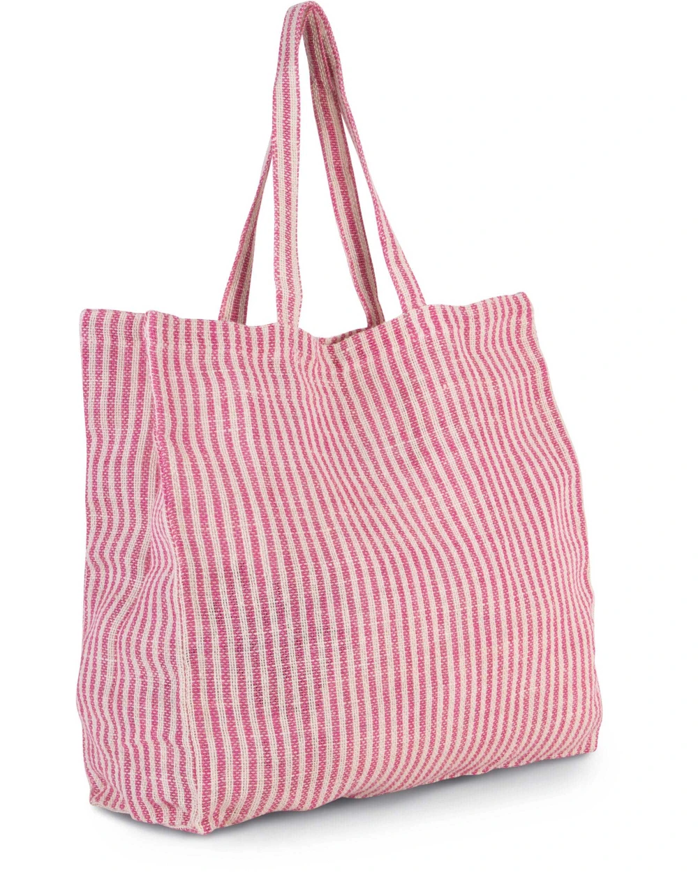 KIMOOD Gestreifte Shoppingtasche aus Juco Tote Bags personalisierbar