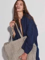 Tote bags à personnaliser KIMOOD Sac shopping à rayures en juco 