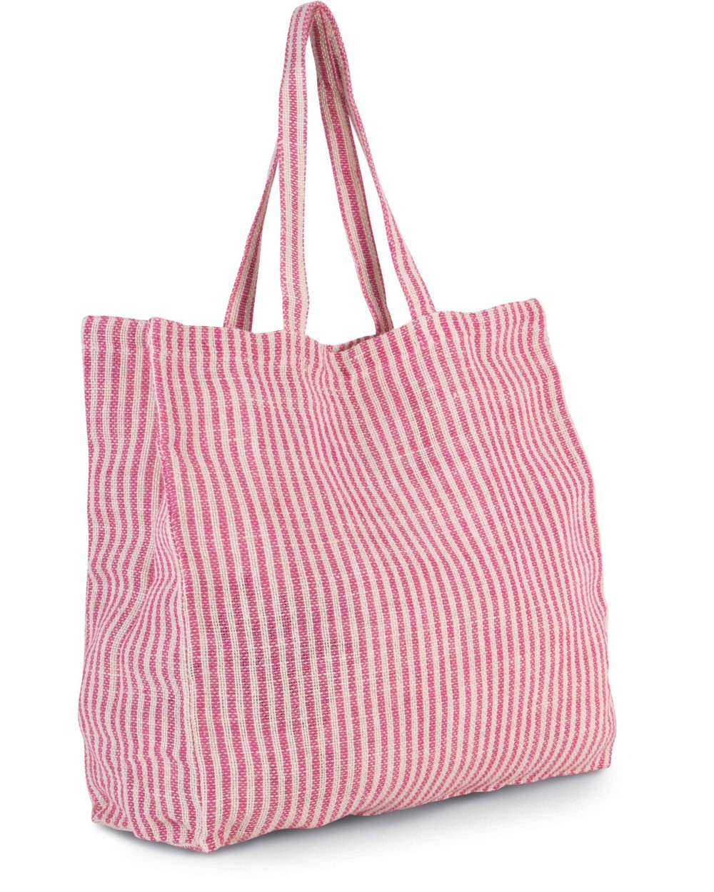 KIMOOD Gestreifte Shoppingtasche aus Juco Tote Bags personalisierbar