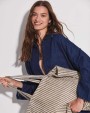 Tote bags KIMOOD Gestreepte shopper van juco voor bedrukking &amp; borduring