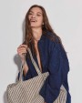 KIMOOD Gestreifte Shoppingtasche aus Juco Tote Bags personalisierbar