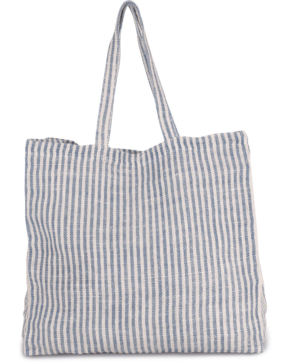 Tote bags KIMOOD Gestreepte shopper van juco voor bedrukking &amp; borduring