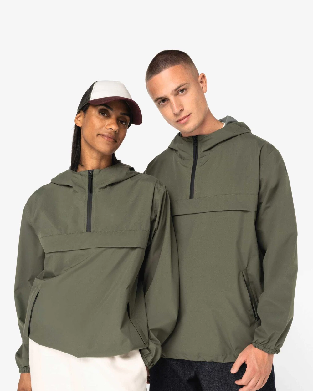 Vestes personnalisable NATIVE SPIRIT Veste coupe-vent imperméable écoresponsable quart zip unisexe