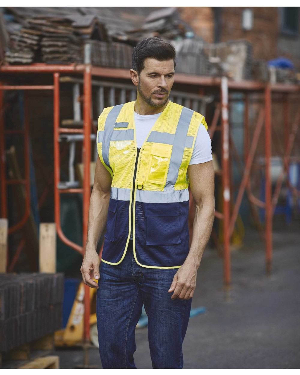 YOKO Top Cool - Hi-Vis mesh executive waistcoat Warnwesten personalisierbar