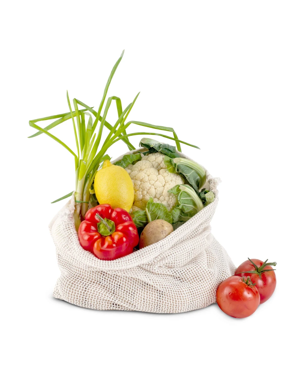 Tassen & Zakken 4DO Herbruikbaar groente & fruit zakje OEKO-TEX® katoen ecru 40x45cm voor bedrukking &amp; borduring