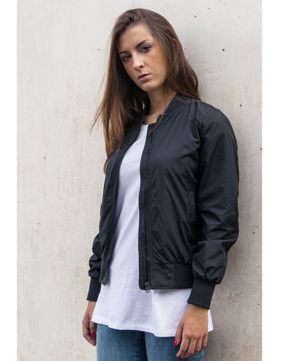 Vestes personnalisable BUILD YOUR BRAND LADIES NYLON BOMBER JACKET