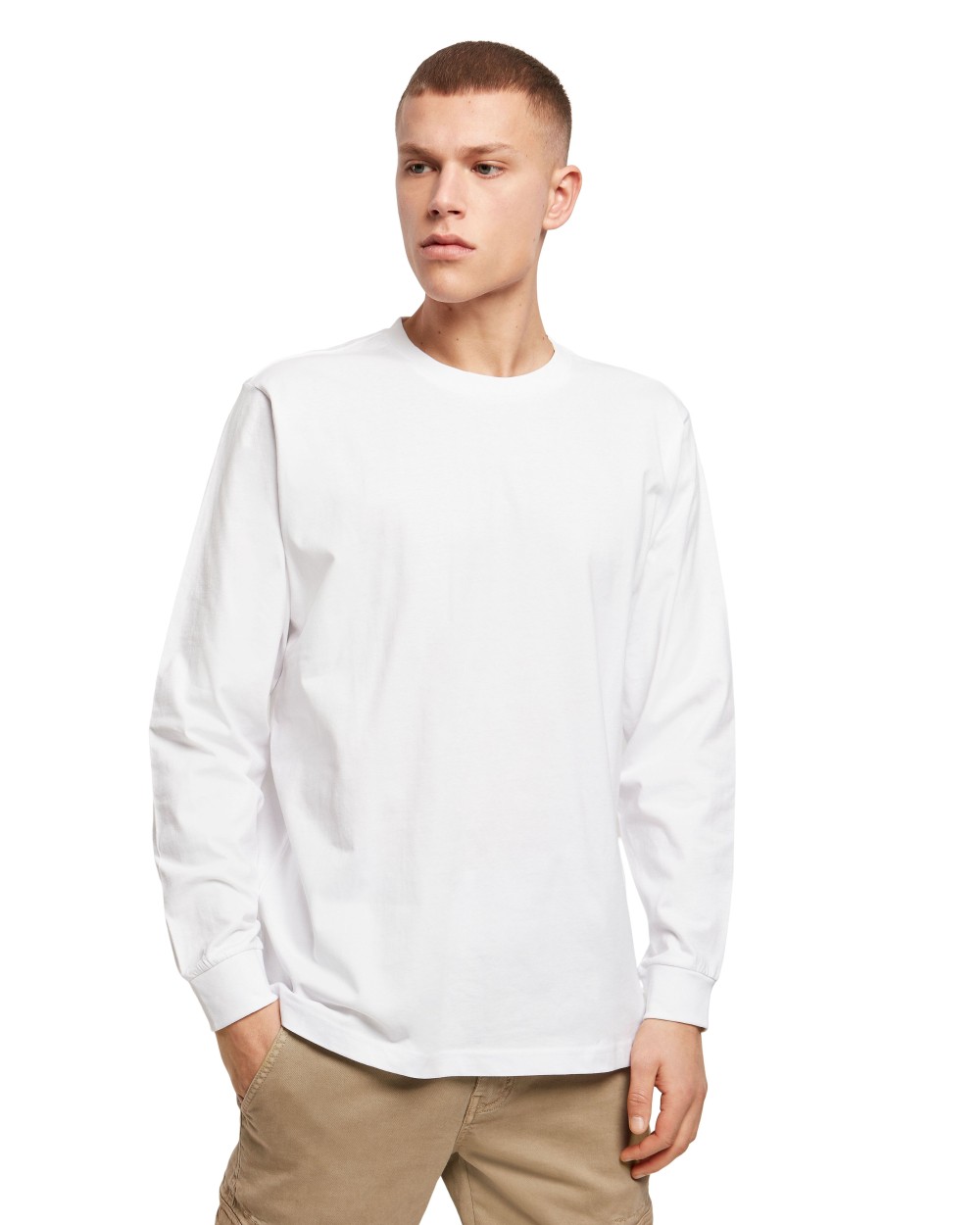 T-Shirts personnalisable BUILD YOUR BRAND LONG SLEEVE WITH CUFFRIB
