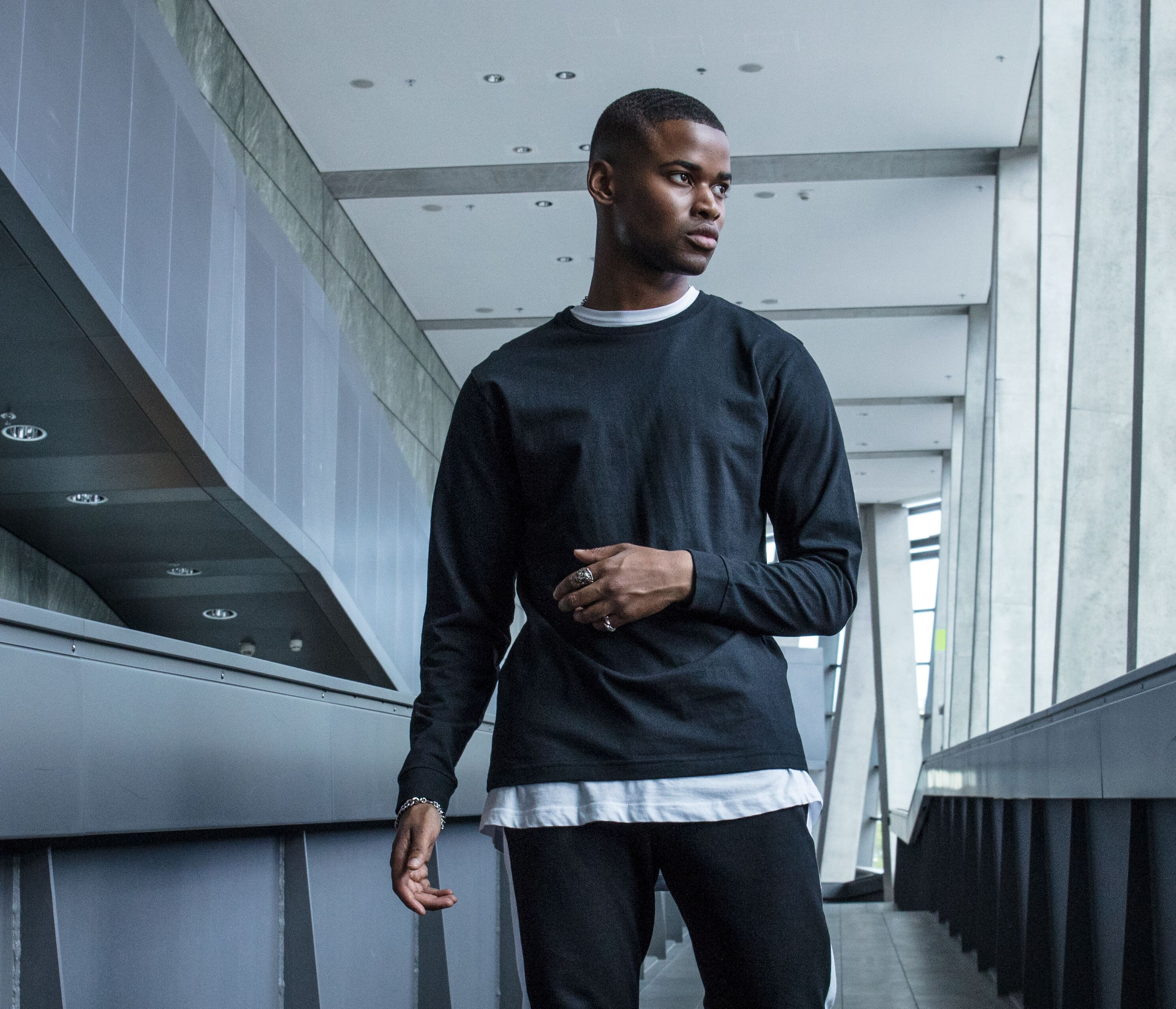 T-Shirts personnalisable BUILD YOUR BRAND LONG SLEEVE WITH CUFFRIB