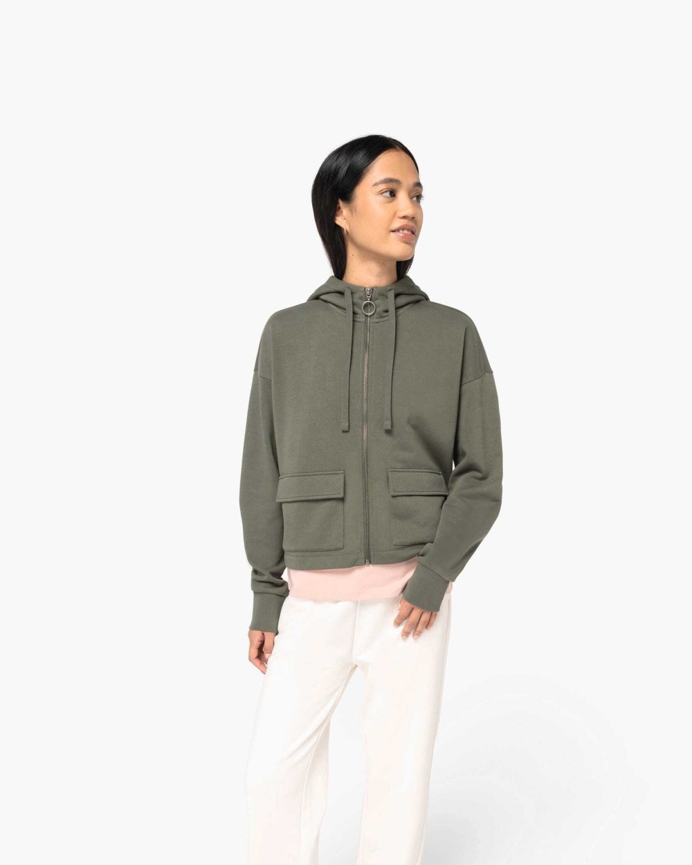 Sweat-shirts personnalisable NATIVE SPIRIT Sweat-shirt écoresponsable zippé à capuche French Terry femme