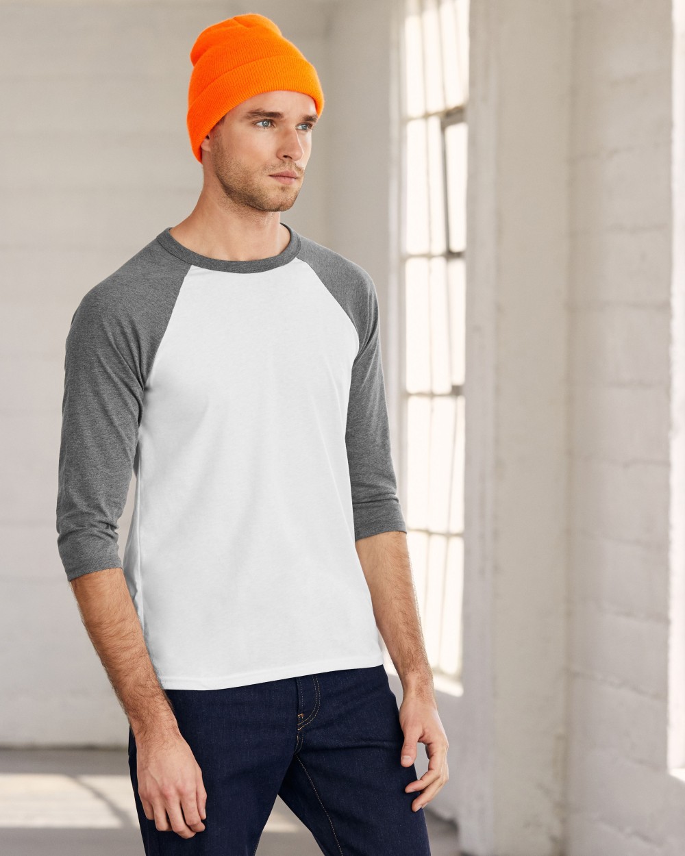 T-shirts BELLA-CANVAS UNISEX 3/4 SLEEVE BASEBALL TEE voor bedrukking &amp; borduring