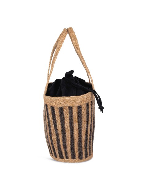KIMOOD Sac panier rayé en jonc de mer  personnalisable