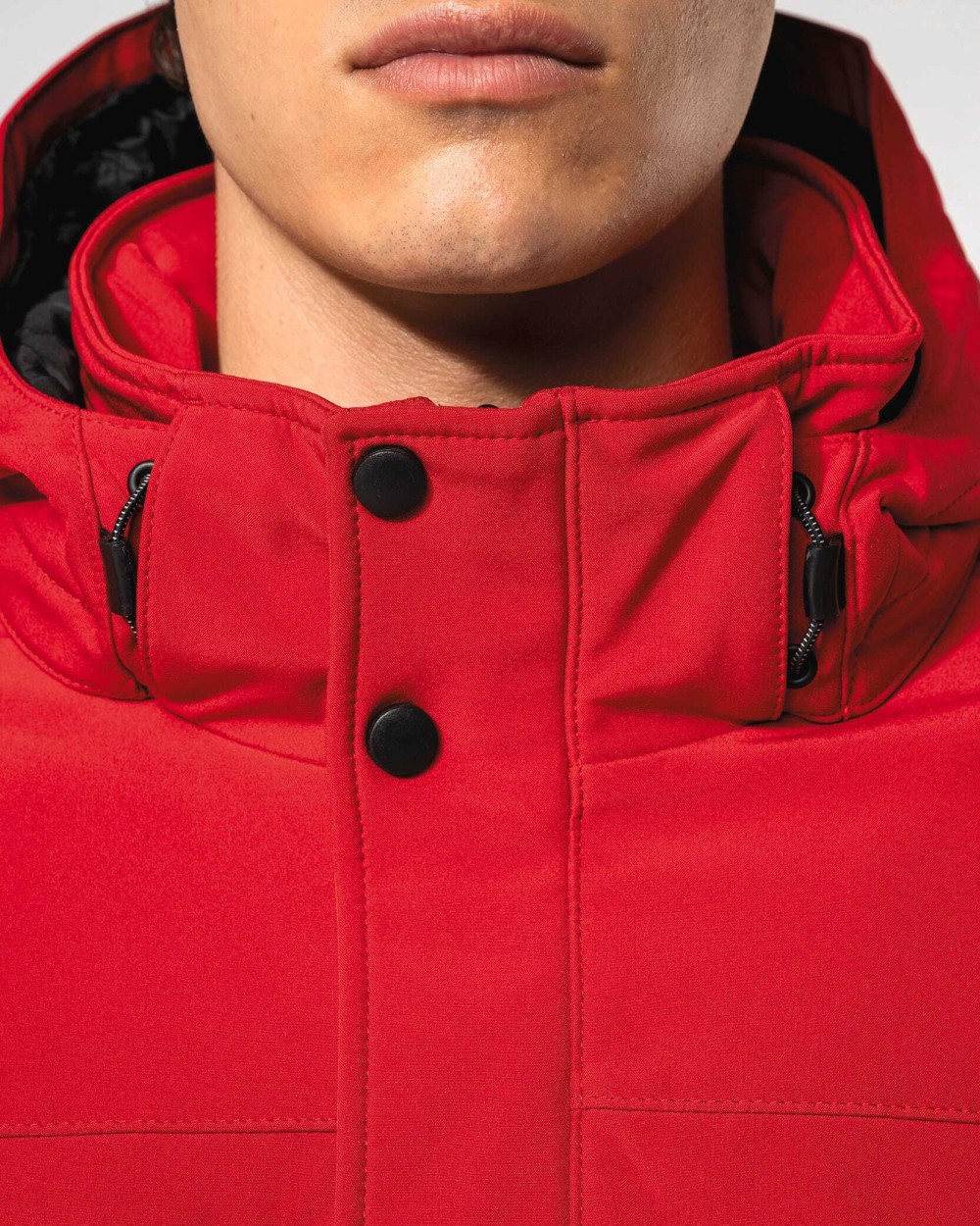 KARIBAN Herrenparka Softshell wattiert mit Kapuze Softshells personalisierbar