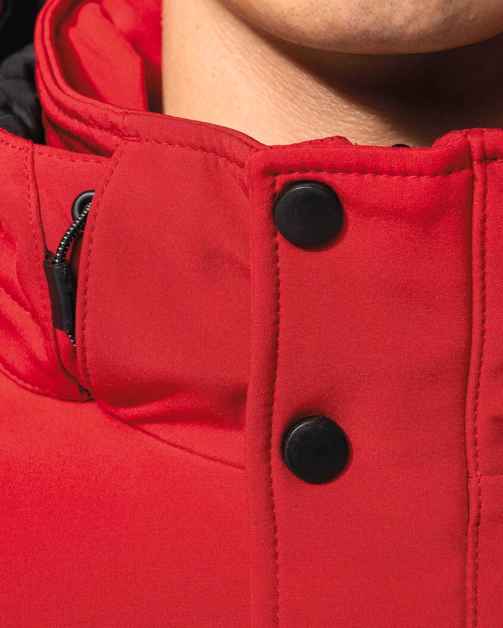 KARIBAN Herrenparka Softshell wattiert mit Kapuze Softshells personalisierbar
