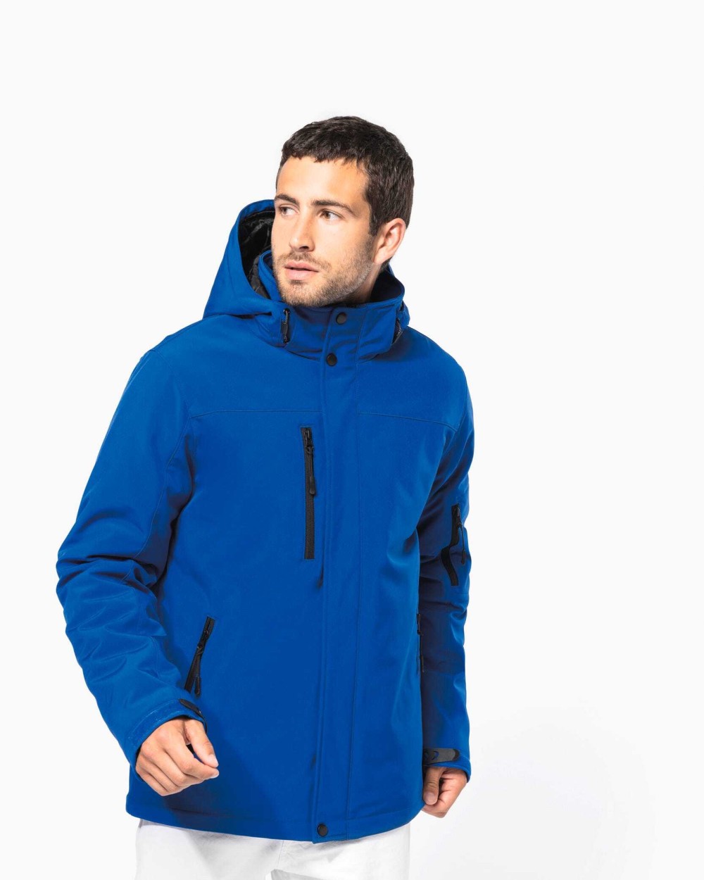 Softshells KARIBAN Gewatteerde softshell herenparka met capuchon voor bedrukking &amp; borduring