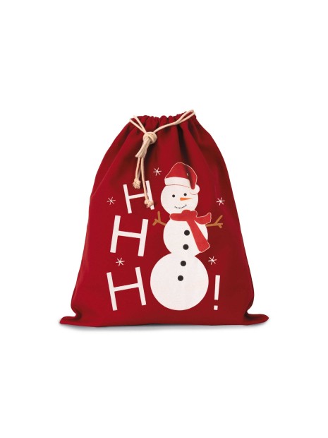 KIMOOD Sac coton à cordon motif bonhomme de neige  personnalisable