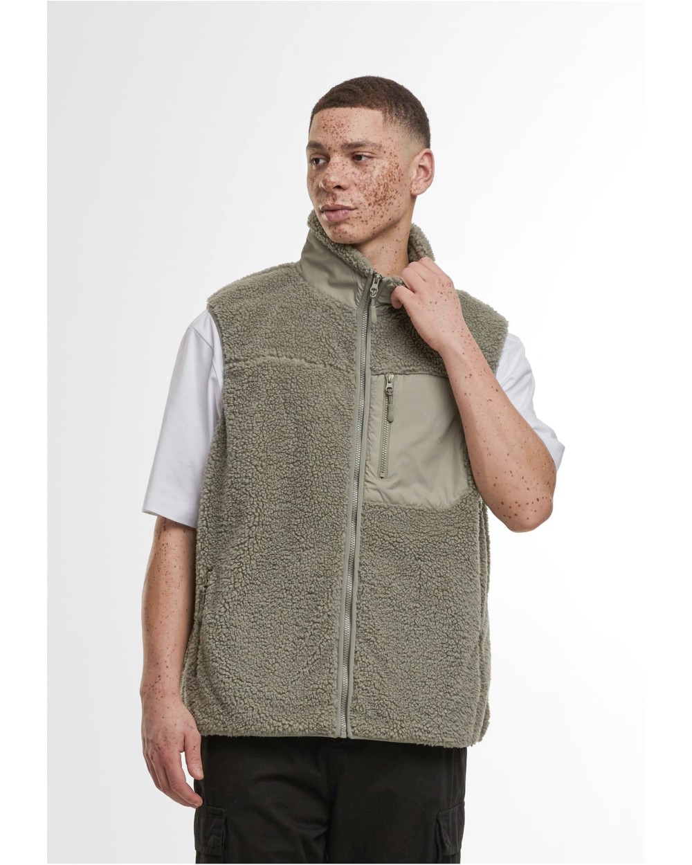 Jassen BUILD YOUR BRAND BONDED SHERPA VEST voor bedrukking &amp; borduring