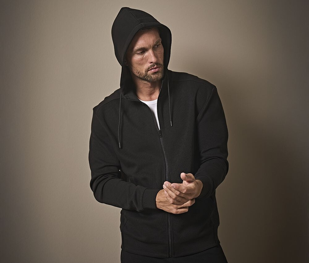 Sweat-shirts personnalisable TEE JAYS RIBBED INTERLOCK HOODED FULL ZIP