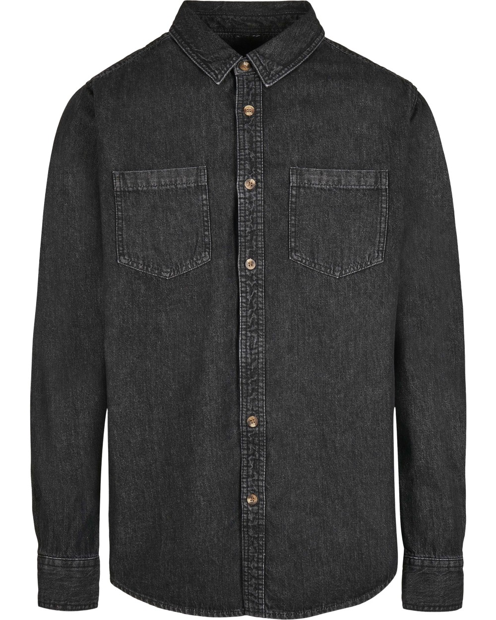 Hemden BUILD YOUR BRAND Denim Shirt voor bedrukking &amp; borduring