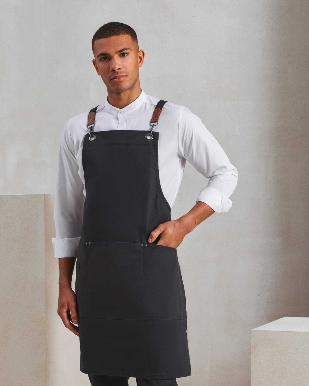 Schorten PREMIER Schort met gekruiste rugbanden CLIP 'N' CLASP voor bedrukking &amp; borduring