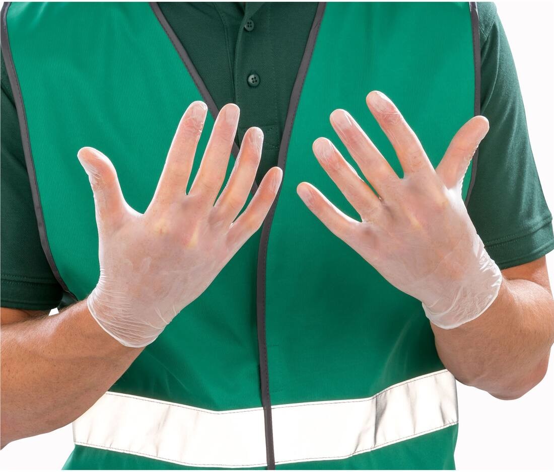 RESULT MEDICAL VINYL EXAMINATION GLOVES CLEAR Zubehör personalisierbar