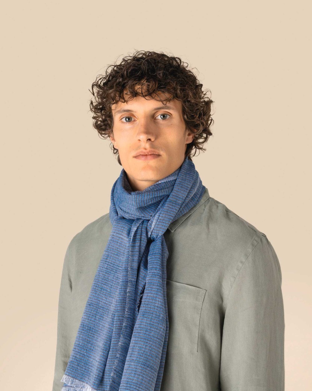 Écharpes personnalisable SPASSO Chèche à fines rayures unisexe