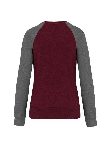 KARIBAN Sweat-shirt French Terry Bio bicolore col rond manches raglan femme /api/colors/9a9aee80-c154-40bd-8c36-9f0f9d4e4506 personnalisable